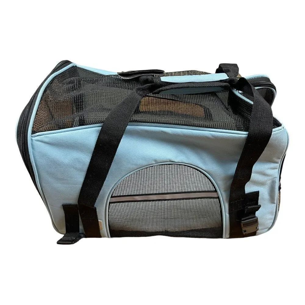 Paw & Pals Airline Approved Blue Pet Soft-Sided Carriers for Small Cats Dogs - Picture 6 of 10